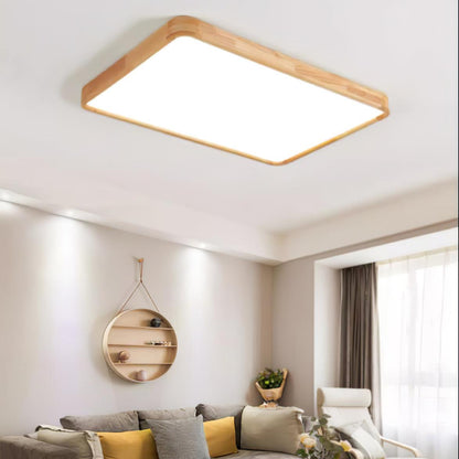 Simple Round Wood LED Ceiling Light Fixtures