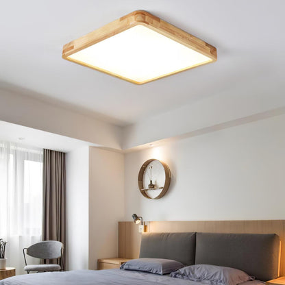 Simple Round Wood LED Ceiling Light Fixtures
