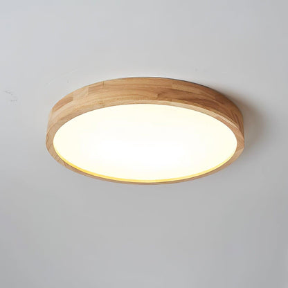 Simple Round Wood LED Ceiling Light Fixtures