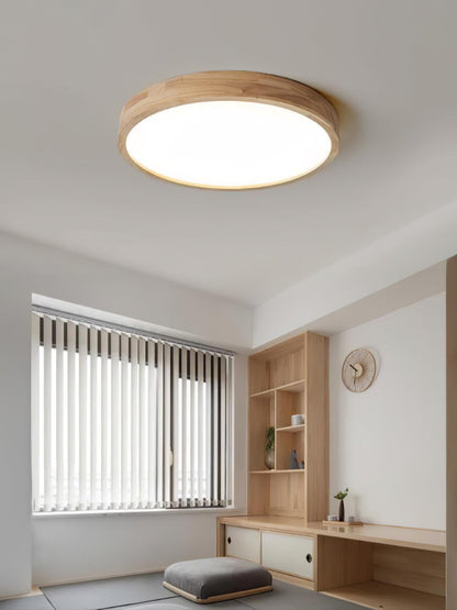 Simple Round Wood LED Ceiling Light Fixtures