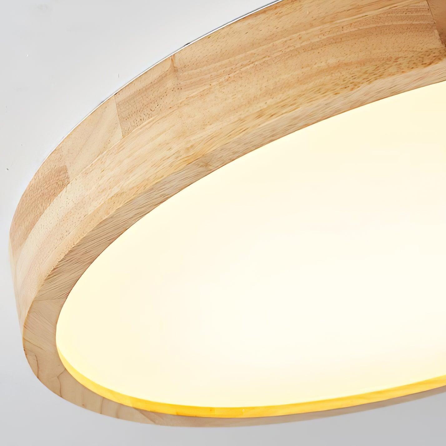 Simple Round Wood LED Ceiling Light Fixtures