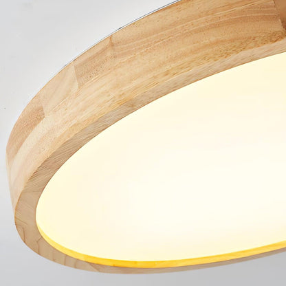Simple Round Wood LED Ceiling Light Fixtures