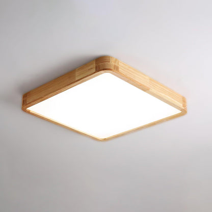 Simple Round Wood LED Ceiling Light Fixtures