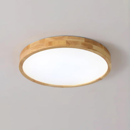 Simple Round Wood LED Ceiling Light Fixtures