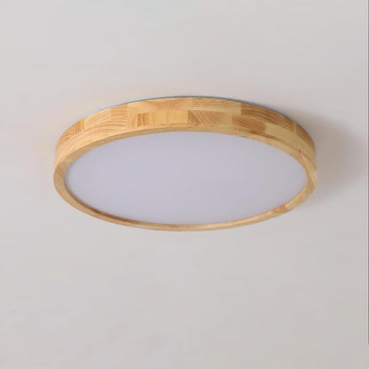 Simple Round Wood LED Ceiling Light Fixtures