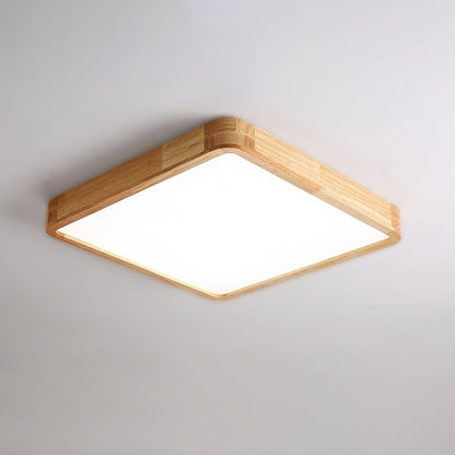 Simple Round Wood LED Ceiling Light Fixtures