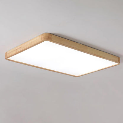 Simple Round Wood LED Ceiling Light Fixtures