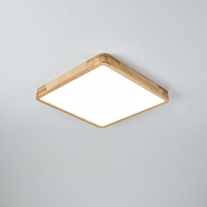 Simple Round Wood LED Ceiling Light Fixtures