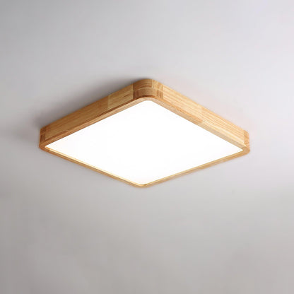Simple Round Wood LED Ceiling Light Fixtures