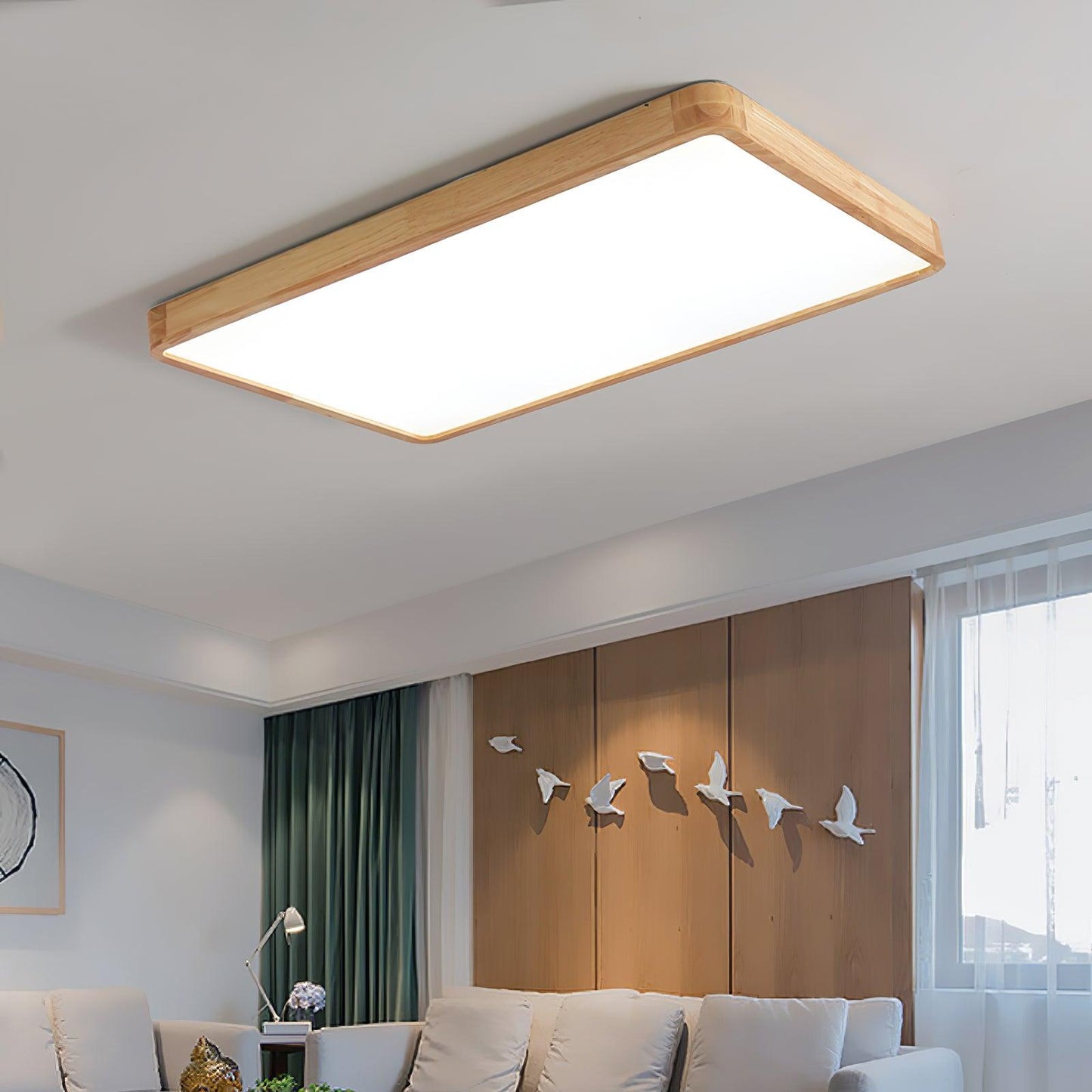 Simple Round Wood LED Ceiling Light Fixtures
