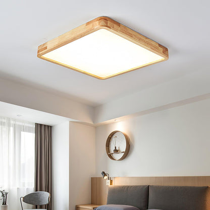 Simple Round Wood LED Ceiling Light Fixtures