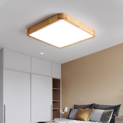 Simple Round Wood LED Ceiling Light Fixtures