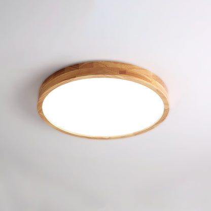 Simple Round Wood LED Ceiling Light Fixtures