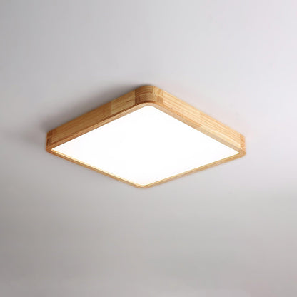 Simple Round Wood LED Ceiling Light Fixtures