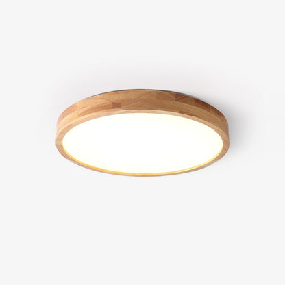Simple Round Wood LED Ceiling Light Fixtures
