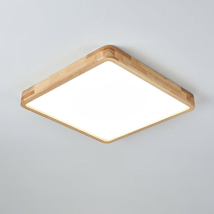 Simple Round Wood LED Ceiling Light Fixtures