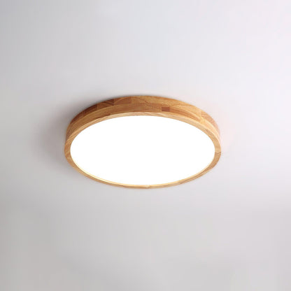 Simple Round Wood LED Ceiling Light Fixtures