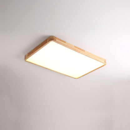 Simple Round Wood LED Ceiling Light Fixtures