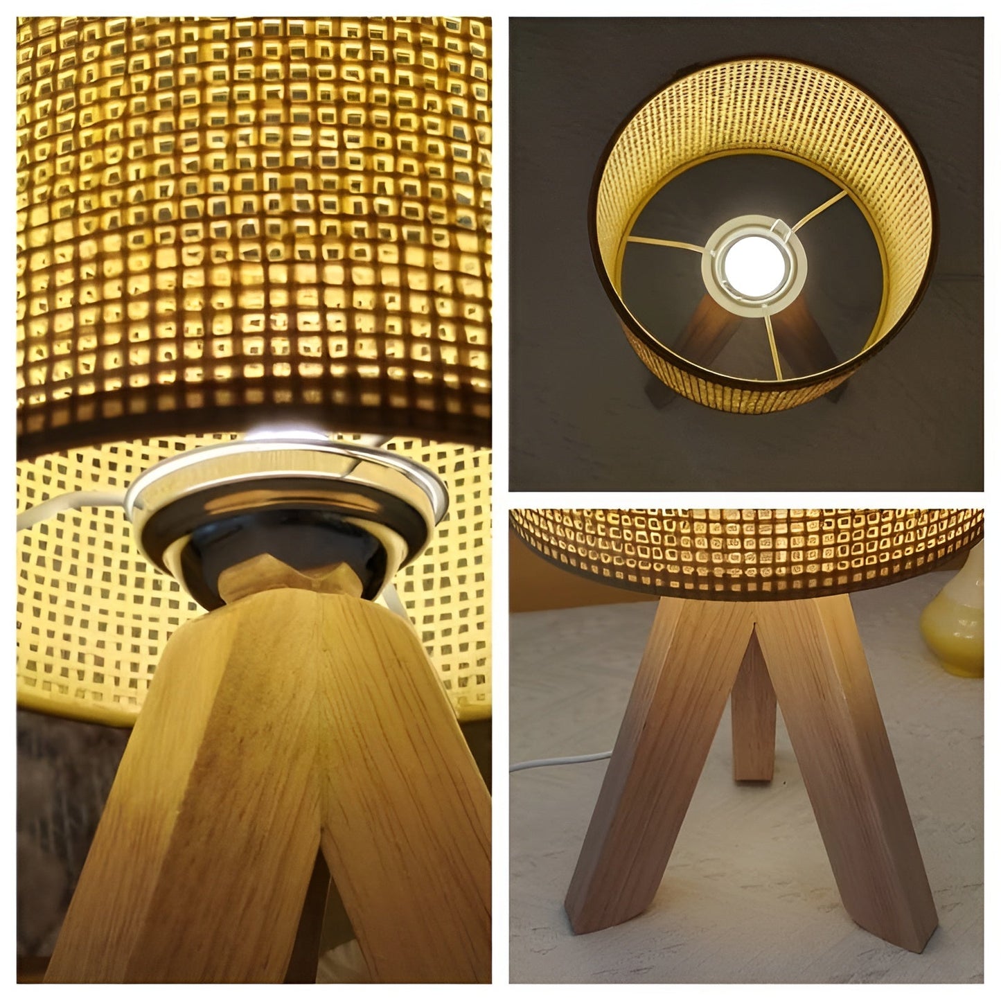 Eco Friendly Woven Rattan Table Lamp with USB Port
