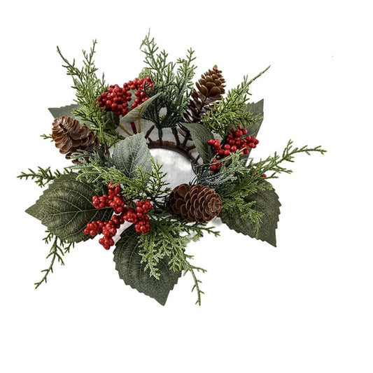 Luxury Christmas Candle Wreath Centerpiece - Fesara