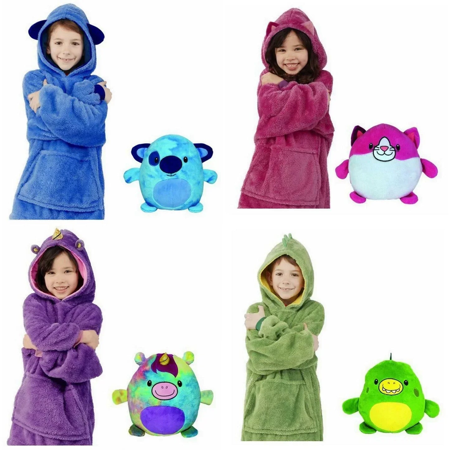 Soft Plush Kids Hoodie Teddy Bear Cushion Toy