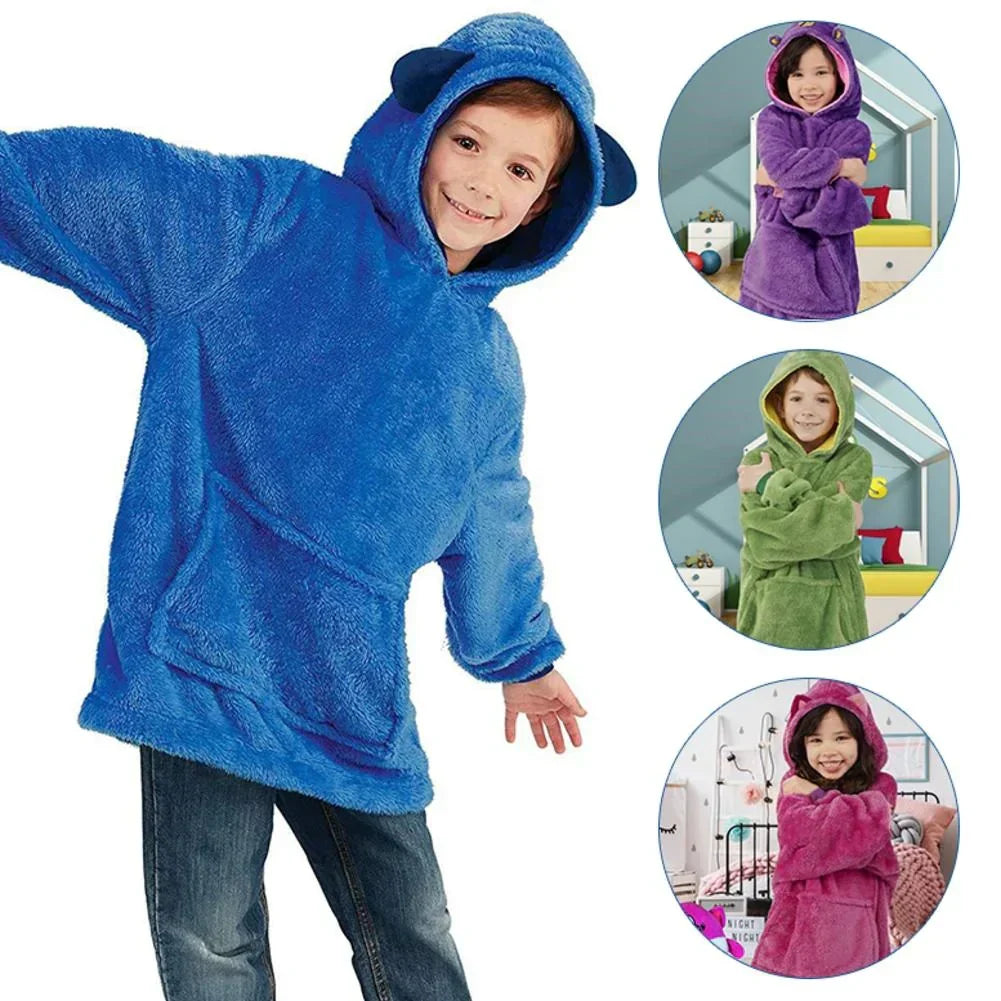 Soft Plush Kids Hoodie Teddy Bear Cushion Toy