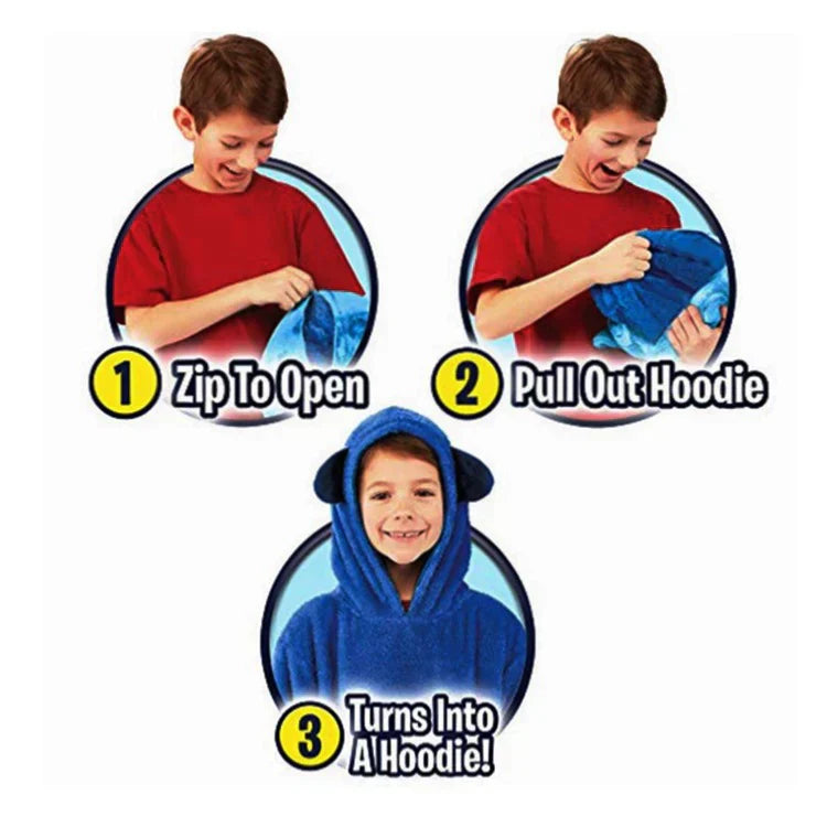 Soft Plush Kids Hoodie Teddy Bear Cushion Toy