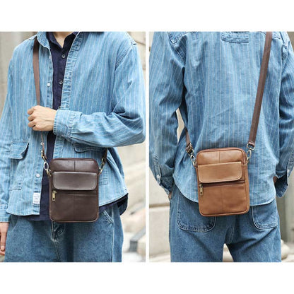 Men's Classic Leather Crossbody Messenger Bag