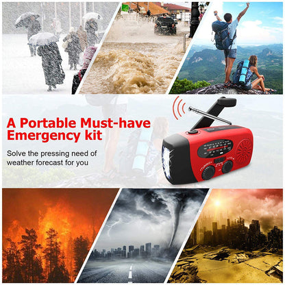 Portable Emergency Radio with Flashlight and Power Bank