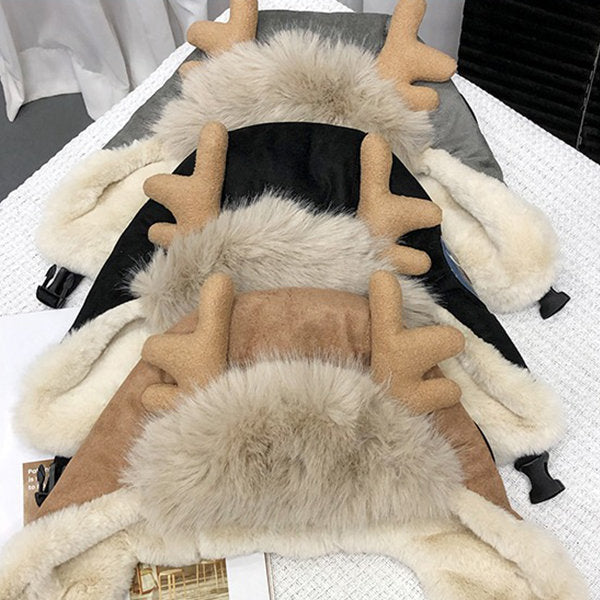Warm Deer Antler Ski Beanie Hat