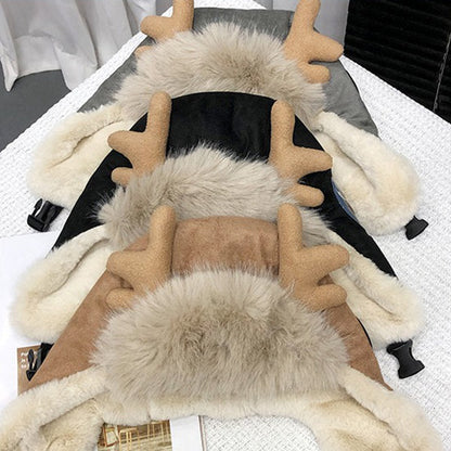 Warm Deer Antler Ski Beanie Hat