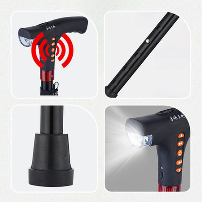 Elderly Walking Stick with LED Light and Alarm