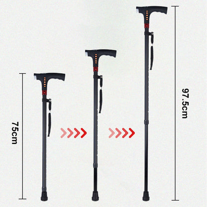 Intelligent Walking Cane with LED Light and Alarm