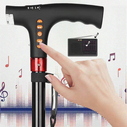Elderly Walking Stick with LED Light and Alarm