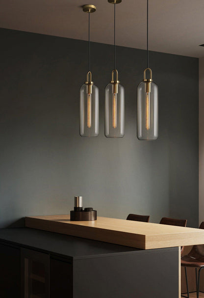Sleek Round Glass Pendant Lighting Fixtures