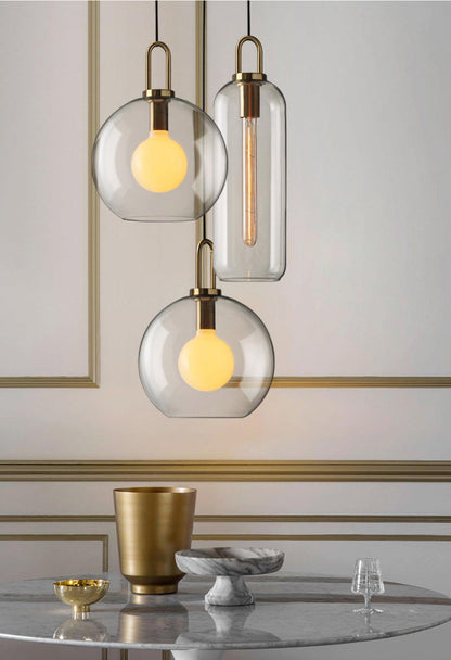 Sleek Round Glass Pendant Lighting Fixtures