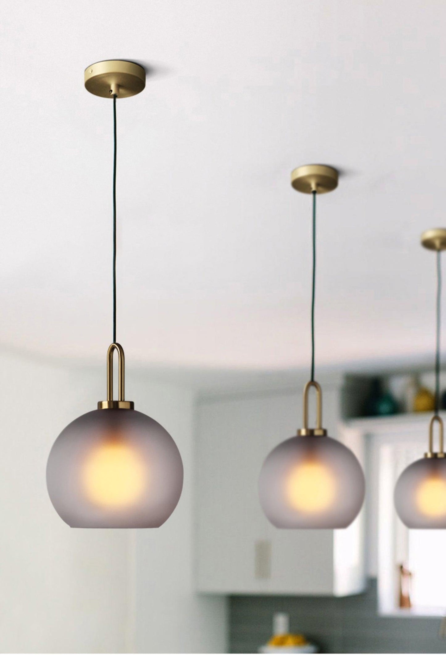 Sleek Round Glass Pendant Lighting Fixtures
