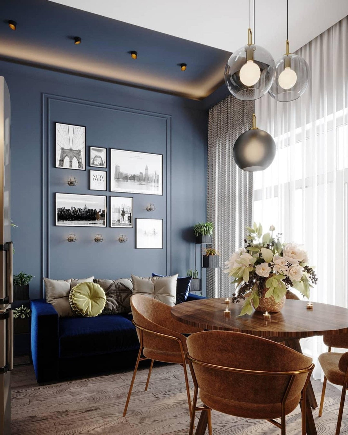 Sleek Round Glass Pendant Lighting Fixtures