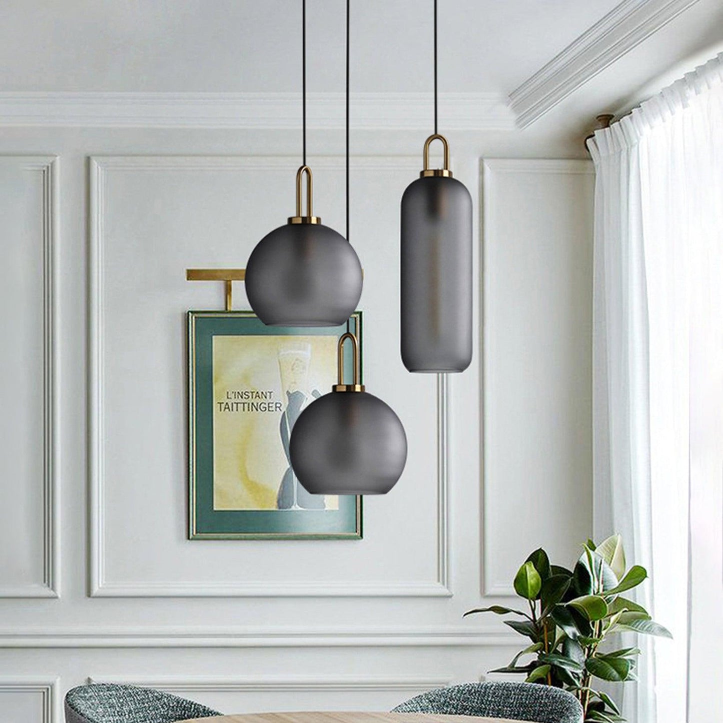 Sleek Round Glass Pendant Lighting Fixtures
