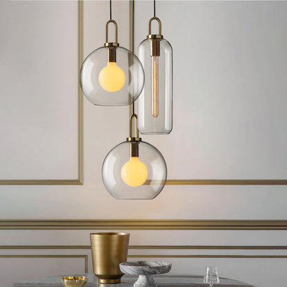 Sleek Round Glass Pendant Lighting Fixtures