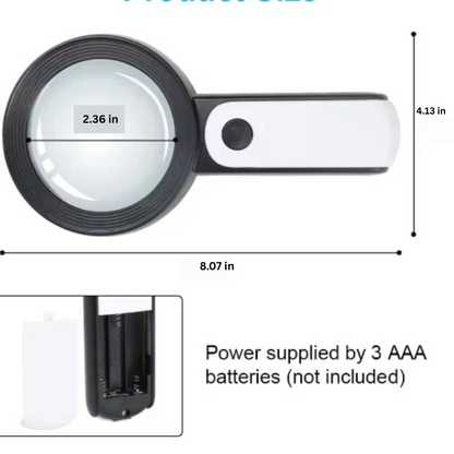 Easy Grip 30x Magnifying Glass for Reading