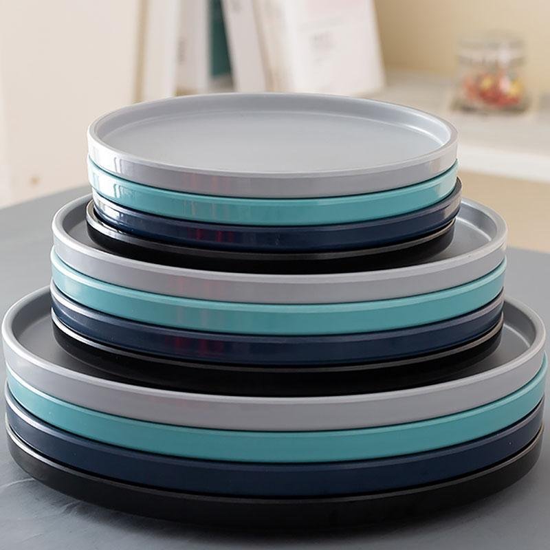 Rustic Country Style Melamine Dinner Plate Set