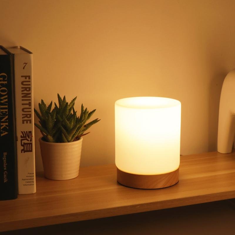 Elegant Glass Desk Lamp with LED Touch Control