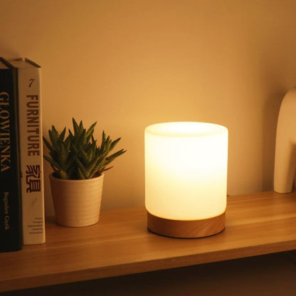Elegant Glass Desk Lamp with LED Touch Control