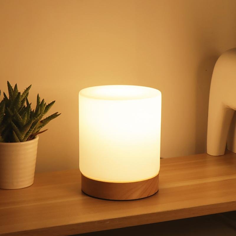 Elegant Glass Desk Lamp with LED Touch Control