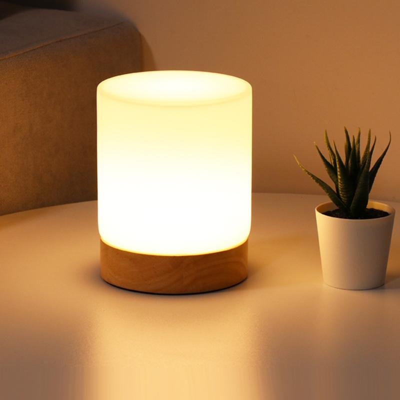 Elegant Glass Desk Lamp with LED Touch Control - Fesara