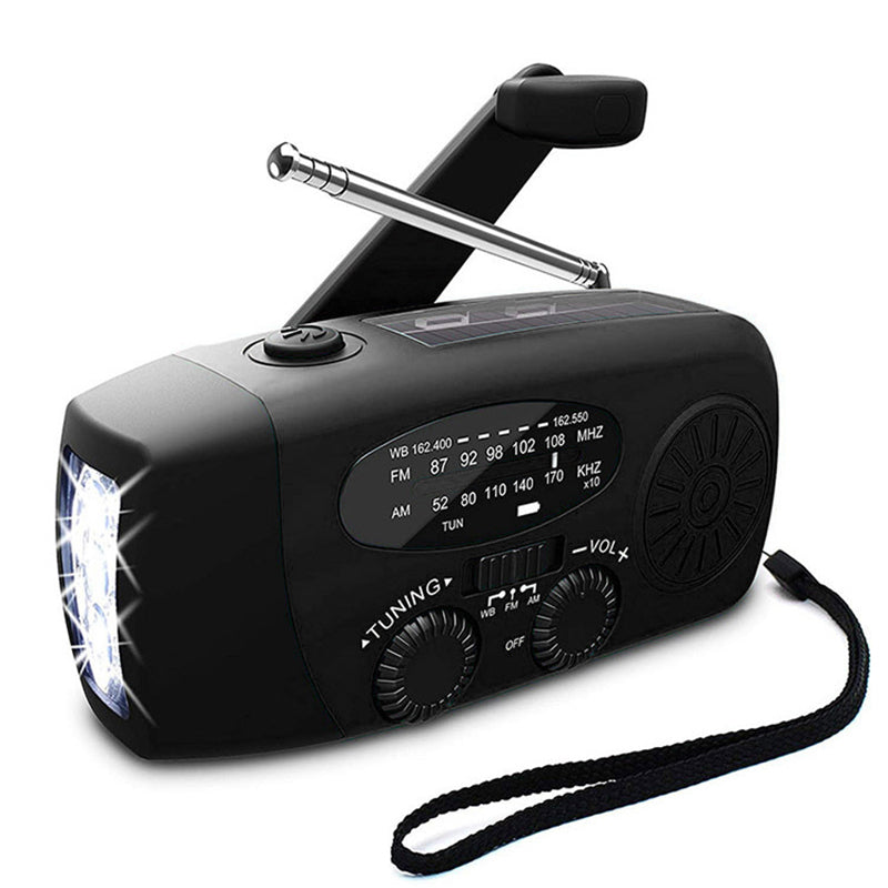 Portable Emergency Radio with Flashlight and Power Bank