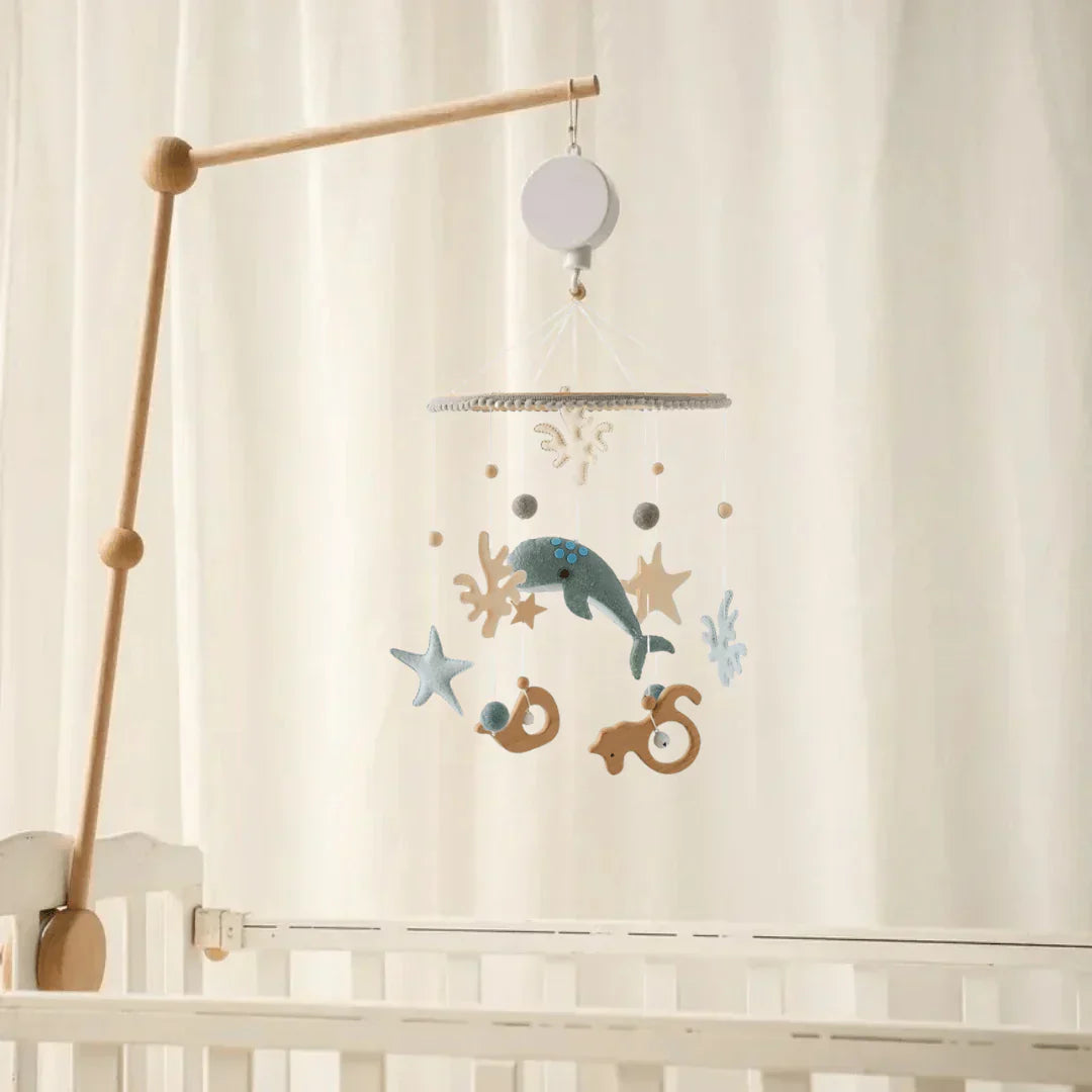 Gentle Wooden Baby Mobile No Battery Required