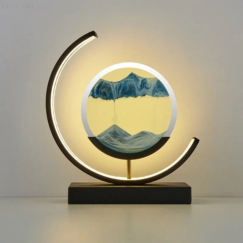 Calming Desk Lamp with Colorful Moving Sand Design