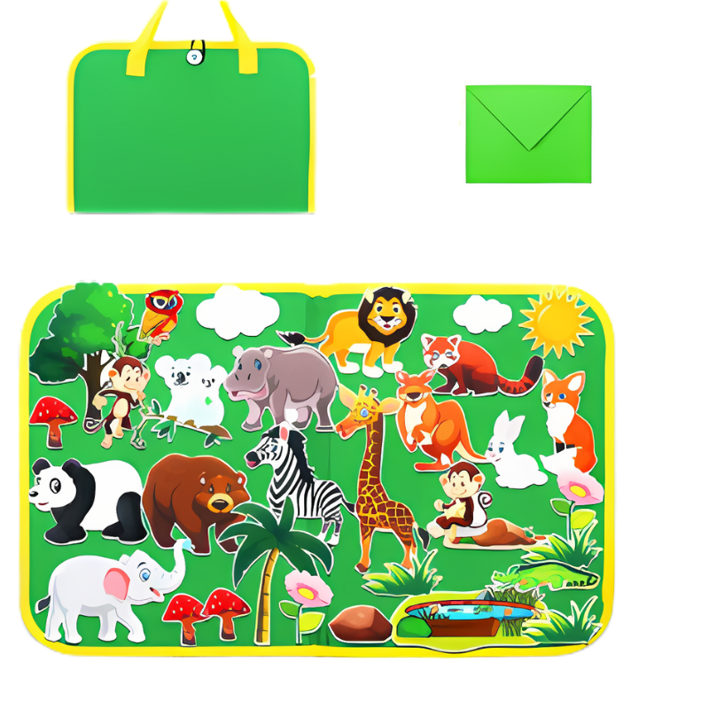 Learning Play Board with Soft Felt Toys for Kids - Fesara